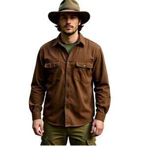 Cozy cotton shirt by Field & Stream, Brown XXL (MS017)